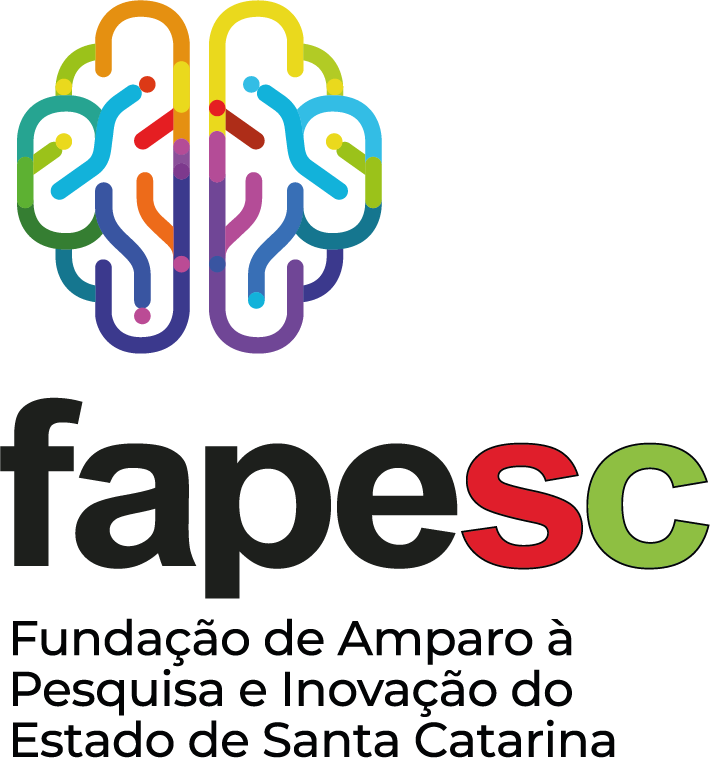 Logo oficial da FAPESC - Fundação de Amparo à Pesquisa e Inovação do Estado de Santa Catarina.